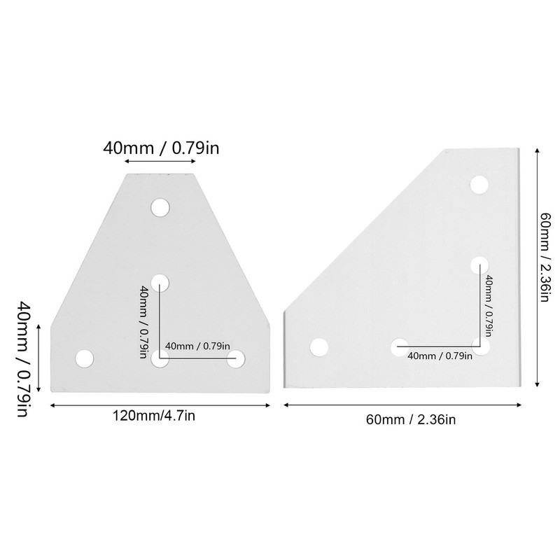 5Pcs Tie Plate 5 Holes Aluminum Robust Reinforced Connecting Mending