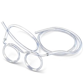 Funny Glasses Straw Adults Crazy Eyeglass Straw for Birthday Parties, Bridal Showers, DIY Fun Activities, Party Supplies, Game Ideas (Crystal)