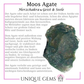 Unique Gems Chakra Moss Agate Bracelet for Men and Women Pearl Bracelet 8 mm Real Natural Stone Beads Ball Bracelet Healing Stones Yoga Meditation, Gemstone, Agate