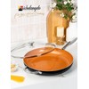 MICHELANGELO 10 Inch Copper Nonstick Frying Pan with Lid, Scratch