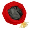 GradPlaza Doctoral Tam Graduaton Tam Velvet with Gold Tassel Red,