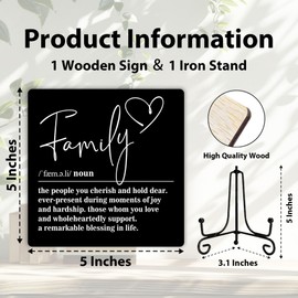 Rustic Farmhouse Decor, Family Sign, Home Office Decor, Inspirational Quotes Desk Decor Gifts for Women Men Family Couple, Home Decor Living Room Bedroom Kitchen Bathroom, 5" x 5"-247