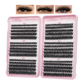 Individual Lashes 600 Pieces Thick Volume Clusters Lashes Soft & Fluffy Individual CLuster 8-16 mm D Curl Eyelash Extensions Reusable False Eyelashe Natural Look Eyelash for DIY at Home (80D+100D+120D