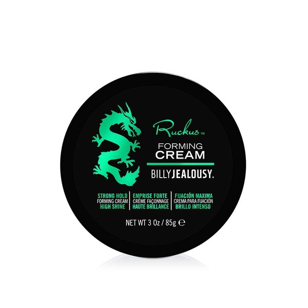 Billy Jealousy Ruckus Hair Forming Cream, Men's Styling Hair Cream For Strong Hold and High Shine, 3 Oz.