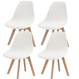 SONNACH Pack of 4 Velvet Mid Century Modern Dining Chair Covers, Armless Chair Cover,Living Room Side Chair Slipcovers (Off White)