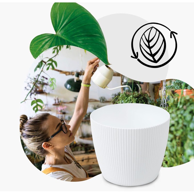 TULMERO Matte Flower Pot, Plastic Planter, Decorative Pot for Large