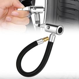 URAQT Valve Extension Set, 24 cm Tyre Inflator Hose, Air Pump, Replacement Hose, Tyre Inflator Hose, Universal Adapter for Car, Bicycle, Motorcycle, Compressor