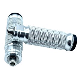 shymie Bike Step Tandem Step Foot Pegs Pedals Motorcycle Parts Custom Back Step CNC M8 Left & Right Set of 2 Silver