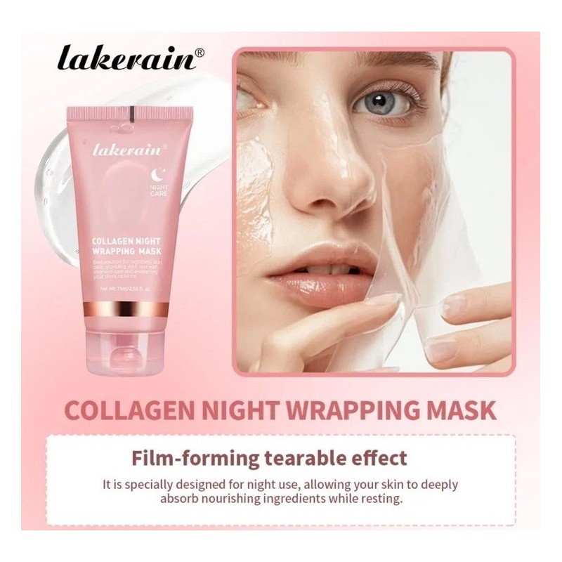 lakerain 2 Night Collagen Wrapping Mask Rejuvenation Moisturizing Brightening Korean