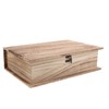 LOGOFUN Large Wooden Bible Book Storage Box with Hinged Lid