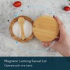 KITCHENDAO Bamboo Salt Box with Built-in Spoon to Prevent Dust,