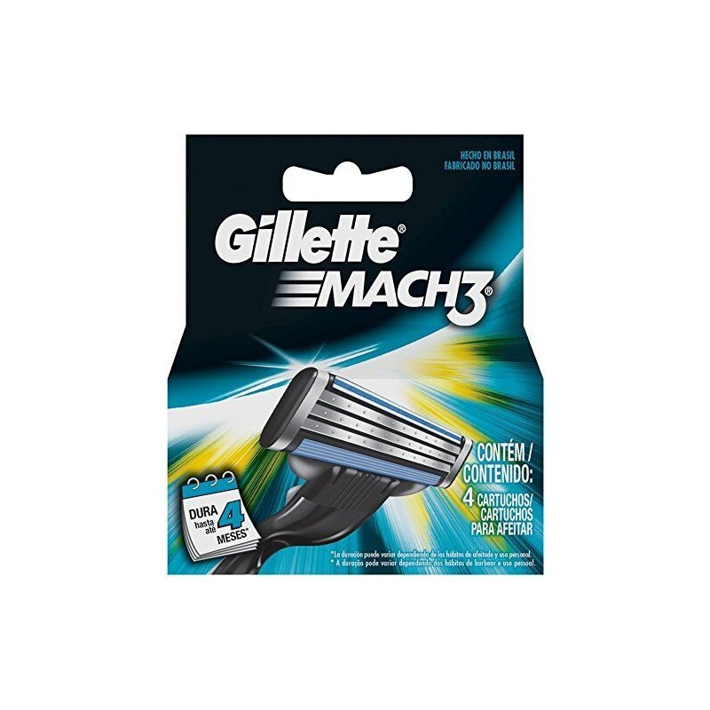 Gillette Gíllette Mach 3 Razor Refill Cartridges 4 Ct closer