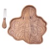 C&F Home Octopus Serving Board W/Spreader S/2 Brown