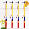 Toyvian 4pcs 39CM Paper Lantern Holder Walking Stick with LED