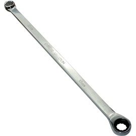 AERZETIX - C45620 - Bi-hexagon double eye/ring with flat wrench 13mm - up to 13mm extra long metric 12 sides - length 35cm - straight/polished handle - made of CR-V steel