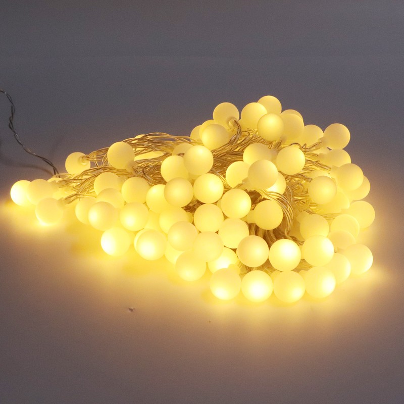 LED Ball String Lights USB Interface 8 Light Modes Warm