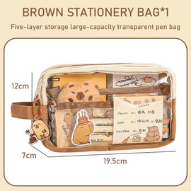 DKDDSSS Capybara Pencil Case, Pencil Case, Large Pencil Case for Children, Large Capacity Pencil Case for School & Office, brown, No