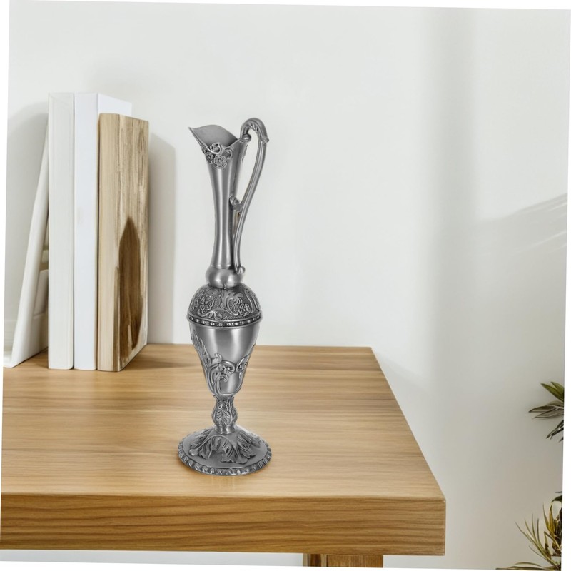 Mobestech Deluxe Silver Plated Decorative Bottle with Artistic Patterns Elegant