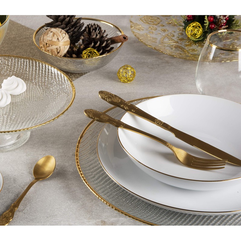 Excelsa Pack of 4 Cutlery Baroque Gold