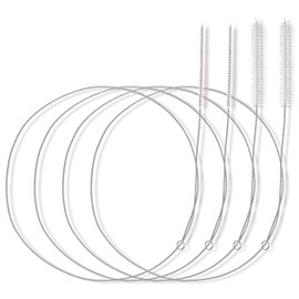 4PCS Extra Long Straw Cleaning Brush100cm Slim Wire Brush for Kegerator, Feeding Tube, Siphon Hose, Sunroof & Refrigerator Drains, Car (White)