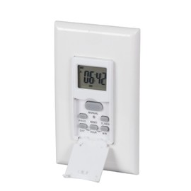 in Wall Digital Timer Switch, Indoor 7 Day Light Switch timers, 125V,15A Programmable Switch Timer for Lights, Fans, Motors, Neutral Wire Required, 7 ON/Off Settings,ETL Listed