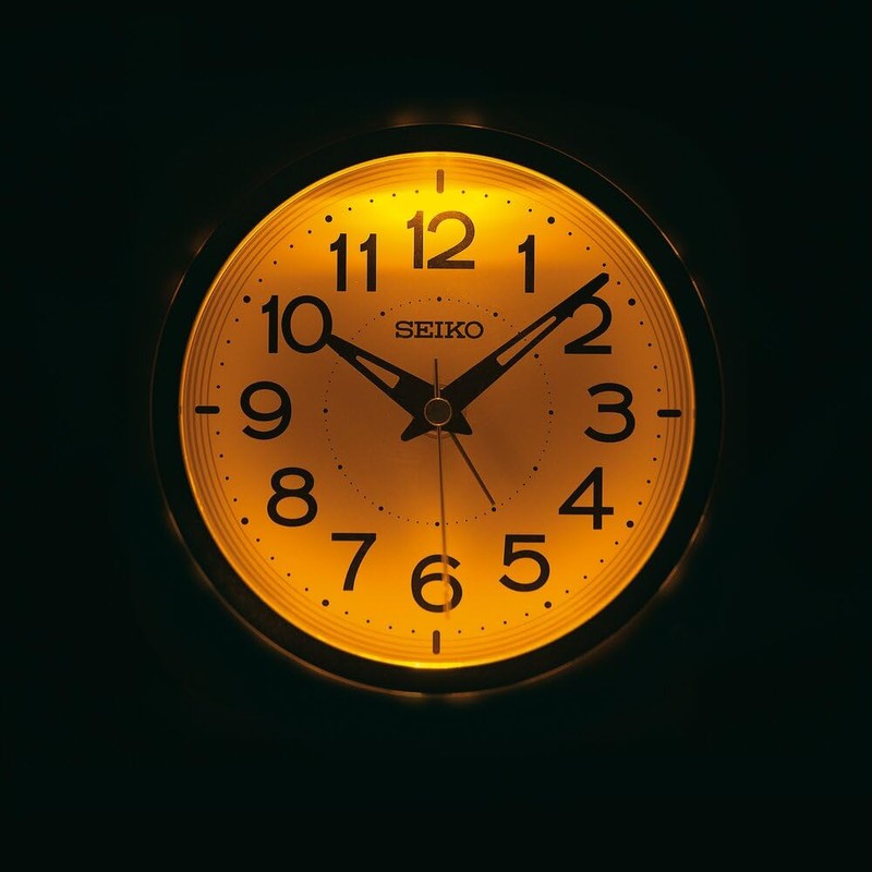Seiko Clock KR519W Alarm Clock, Auto Lighting, Analog, Visible at