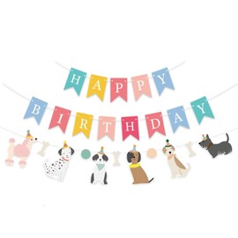 DIADARL Dog Themed Banner Happy Birthday Banner Dog Birthday Decoration Dog Theme Happy Birthday Party for Pet Dog Theme Party Bunting Decoration Baby Shower Party Supplies