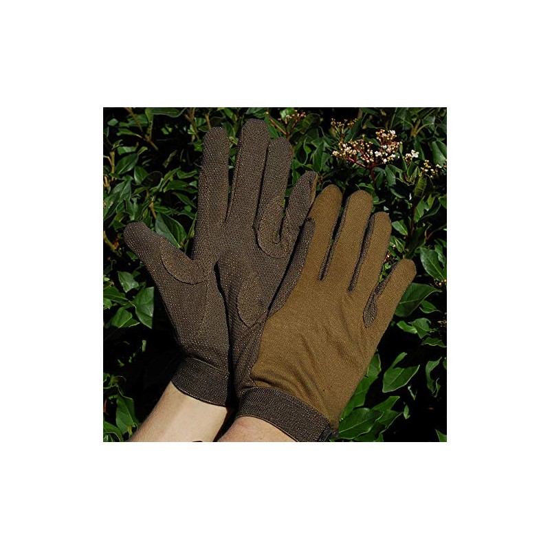 Rhinegold Cotton Pimple Gloves-X Large-Brown, Extra