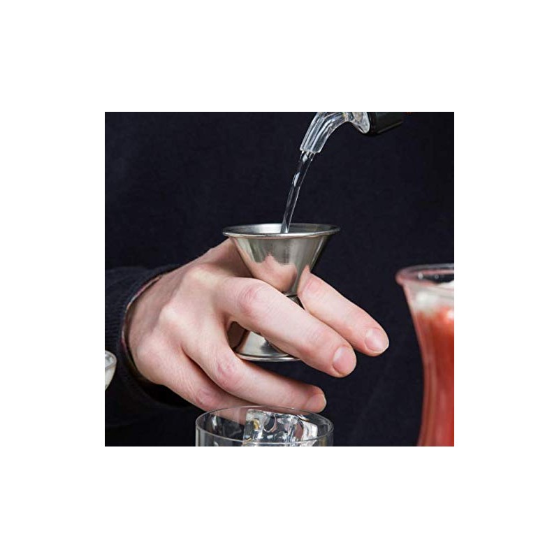 (1-PC-3/4 & 1-1/2 Ounce) Jiggers Double-Sided Stainless Steel Portion Control