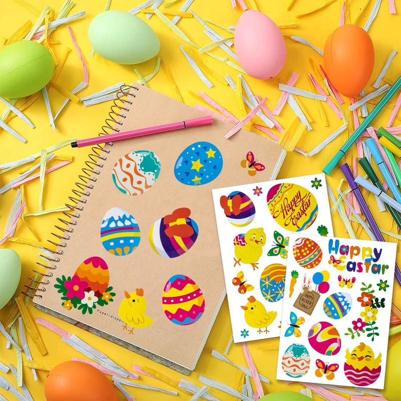 Easter Stickers, Fyvadio 12 Sheets 180 Pieces Easter Bunny Stickers