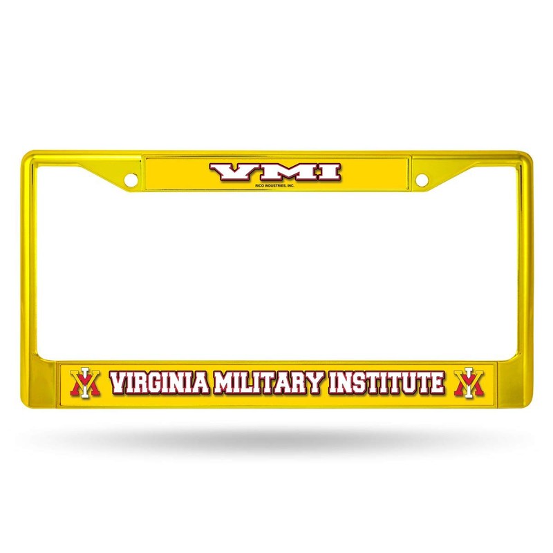 VMI Keydets (Set of 2) Yellow Painted Chrome Metal License