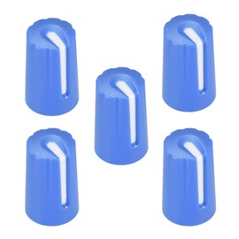 uxcell 5pcs,Potentiometer Control Knobs For Electric Guitar Acrylic Volume Tone Knobs Blue White D type 6mm