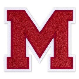 VGROSIA 6 Inch Varsity Letter Patches Red Iron On Letters Chenille Large Iron On Letters for Clothing Jersey/Jacket/Hoodie/Varsity M
