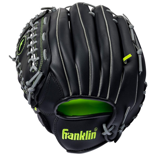 Franklin Sports Baseball and Softball Glove - Field Master - Baseball and Softball Mitt Black, 12.0"