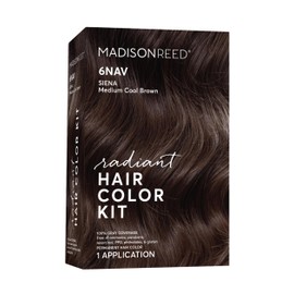 Madison Reed Radiant Hair Color Kit | 6NAV Medium Smoky Brown (Siena Brown) for 100% Gray Hair Coverage | Salon Quality Permanent Hair Dye | PPD-Free & Ammonia-Free | (Packaging May Vary) 1 Pack
