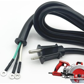 95104L Heavy-Duty Replacement Power Cord for SKILSAW Worm Drive Saws SPT77WM, SPT77WML, SPT78W - 3 Pin, 8.2FT/2.5M Black Cord