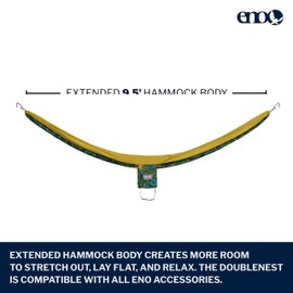 ENO DoubleNest Hammock - Lightweight, Portable, 1 to 2 Person Hammock - for Camping, Hiking, Backpacking, Travel, a Festival, or The Beach - Mantra/Gold