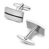Mr.Van Simple Stripes Cufflinks Platinum Plated Metal Geometric Shape Cuff