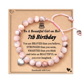 FYUKISS Birthday Gifts for Girls, 7 Year Old Girl Gift Ideas, Sweet 7 Birthday Bracelet Decorations Gifts for Sister Niece Daughter Granddaughter