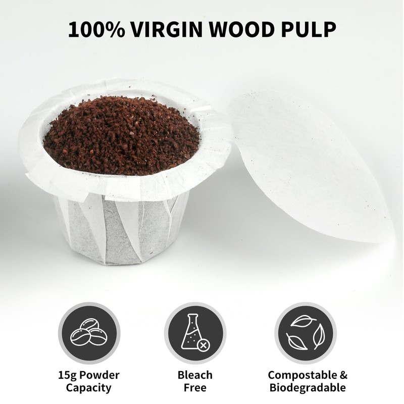 100 Count Fanativita K Cup Filters Disposable with Genius Lid