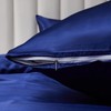 Gezu 200 x 200 cm Satin Blue Plain Duvet Cover