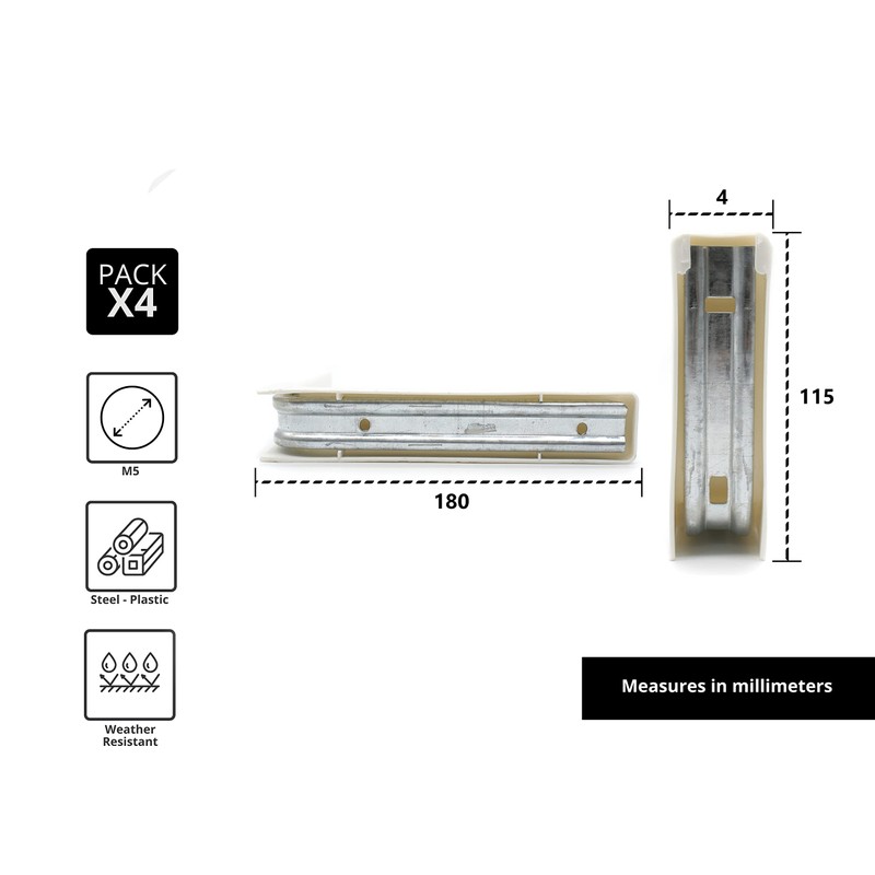 DOJA Barcelona Shelf Bracket for Shelf Board 4 Plastic Covered