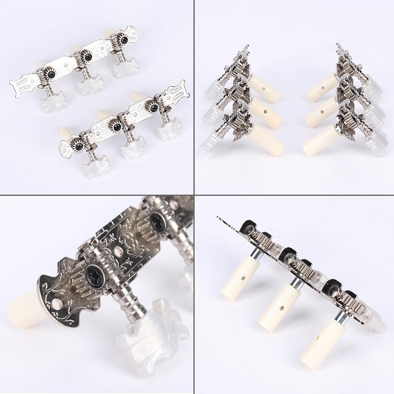 Classical Guitar String Tuning Pegs Silver Guitar Machine Heads Set