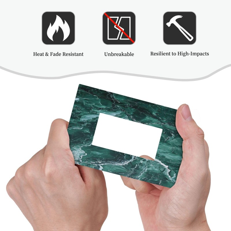 Nijuodnijir Decorative Outlet Covers Green Marble White Lines 1 Gang
