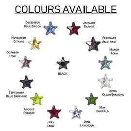 4MM Star Cut CZ Birthstone Stud Earrings/Ear Studs for Women - 925 Sterling Silver - Ruby Red