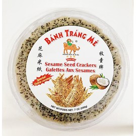 Banh Trang Me Sesame Seed Crackers, Extra Coconut, 7 oz, Pack of 2
