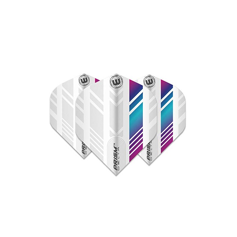 WINMAU Prism Delta White and Rainbow Extra Thick Flights -