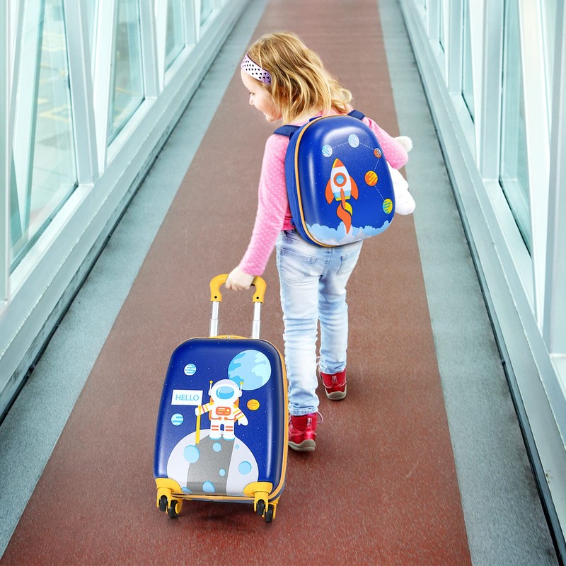 Olakids Kid Luggage Set, 12’’ Travel Backpack and 16’’ Carry