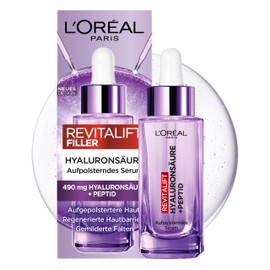 L'Oréal Paris Hyaluron Serum, Revitalift Filler, Anti-Ageing Face Care, Anti-Wrinkle with 1.5% Pure Hyaluronic Acid and Vitamin C, 30 ml.