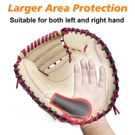 Catcher's Thumb Shield Baseball Thumb Guard for Baseball & Softball Catchers Thumb Protector for Baseball Catcher Gear Training Aid Catcher Accessories Reduce Sting - Black